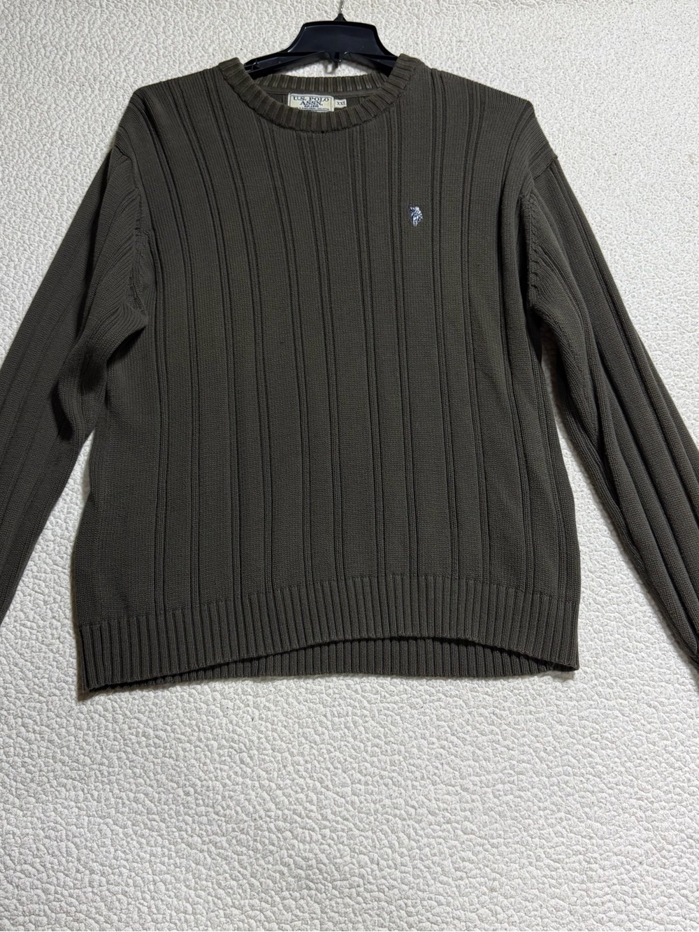 Polo by Ralph Lauren Dark Olive Ribbed Crewneck Sweater